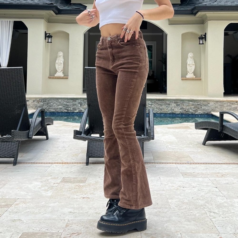 Brown Corduroy Flare Pants